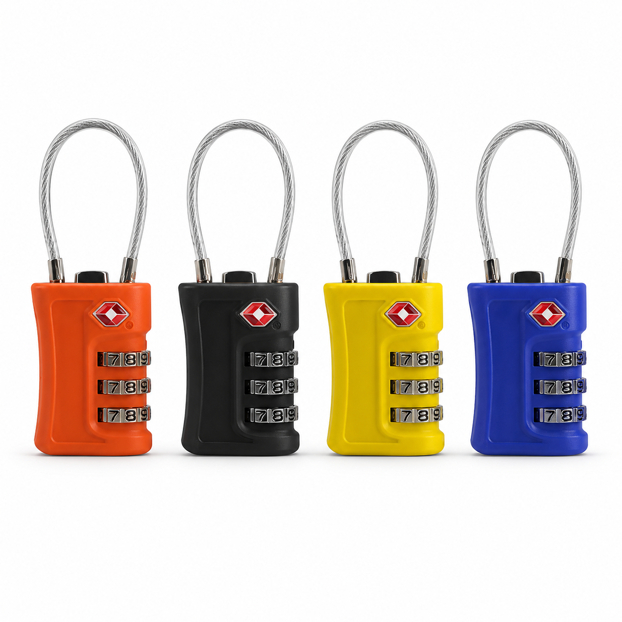 RestAssured 4-Pack Travel Luggage Lock Set
