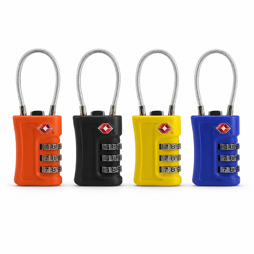 RestAssured 4-Pack Luggage Lock Set color options